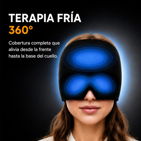 Tratamiento Gorra Dolor De Cabeza Migraña Silicona Cuello Variante Color Negro