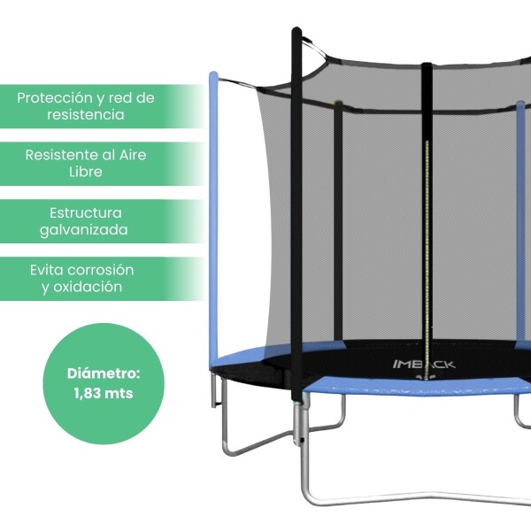 Cama Elastica 1.83 M Trampolin Saltarin Niños Adulto Con Red Cama Elastica 1.83 M Trampolin Saltarin Niños Adulto Con Red