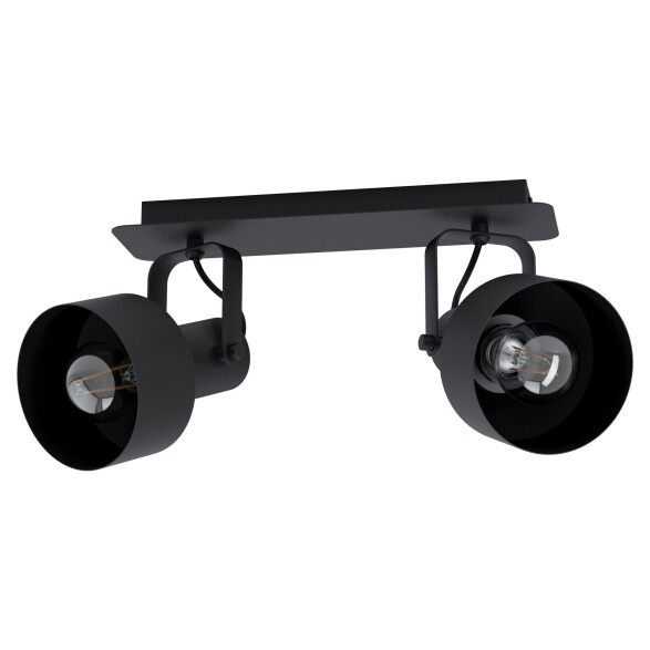 Spot de 2 luces E27 pant. metálicas negro CASIBARE EG4202
