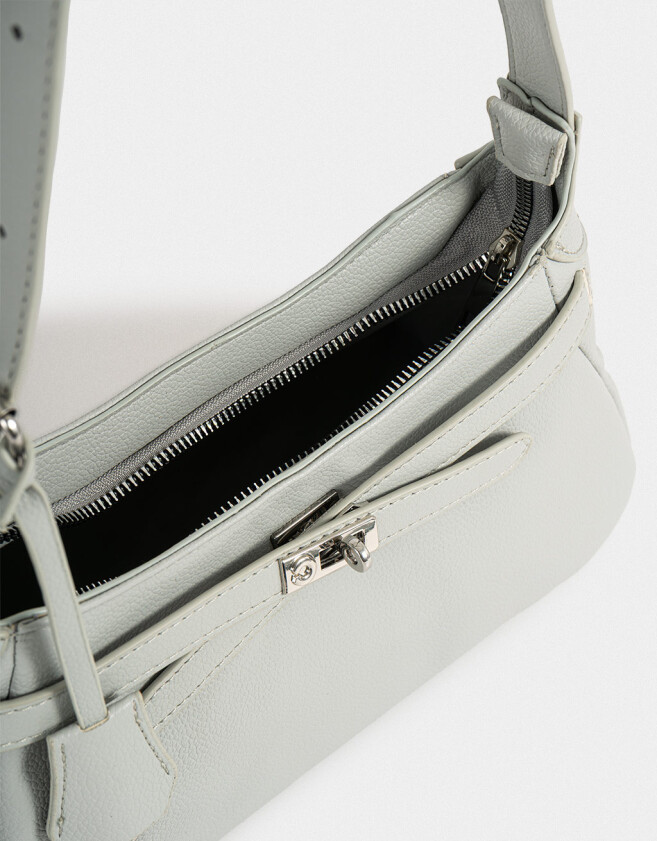 Bandoleras Bandolera Con Charm - Gris Claro