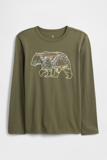 Remera Gráfico Niño Olive Night