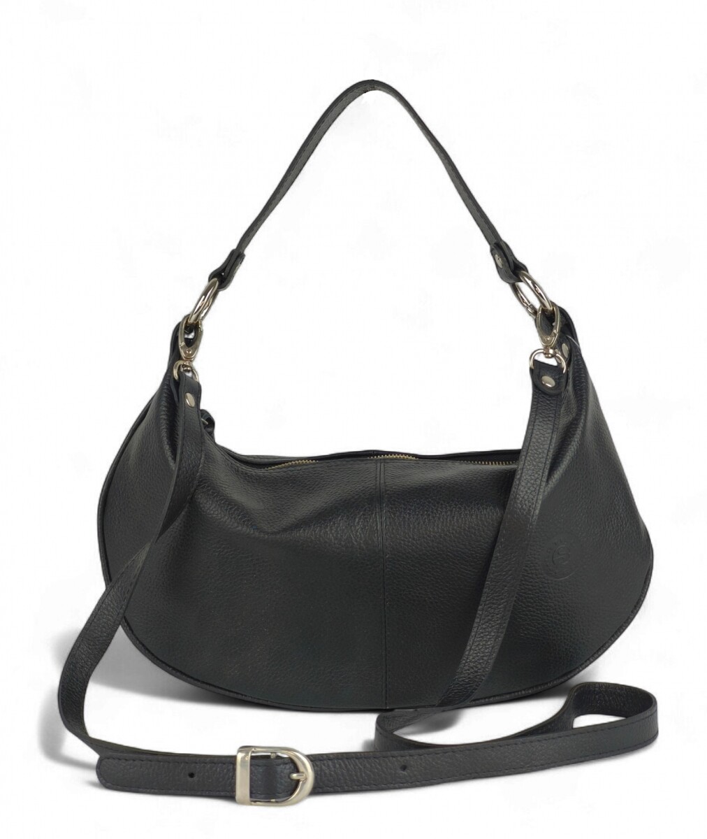 Cartera de mujer cuero 100 % - Cartera Bandolera 100% Cuero Negro 