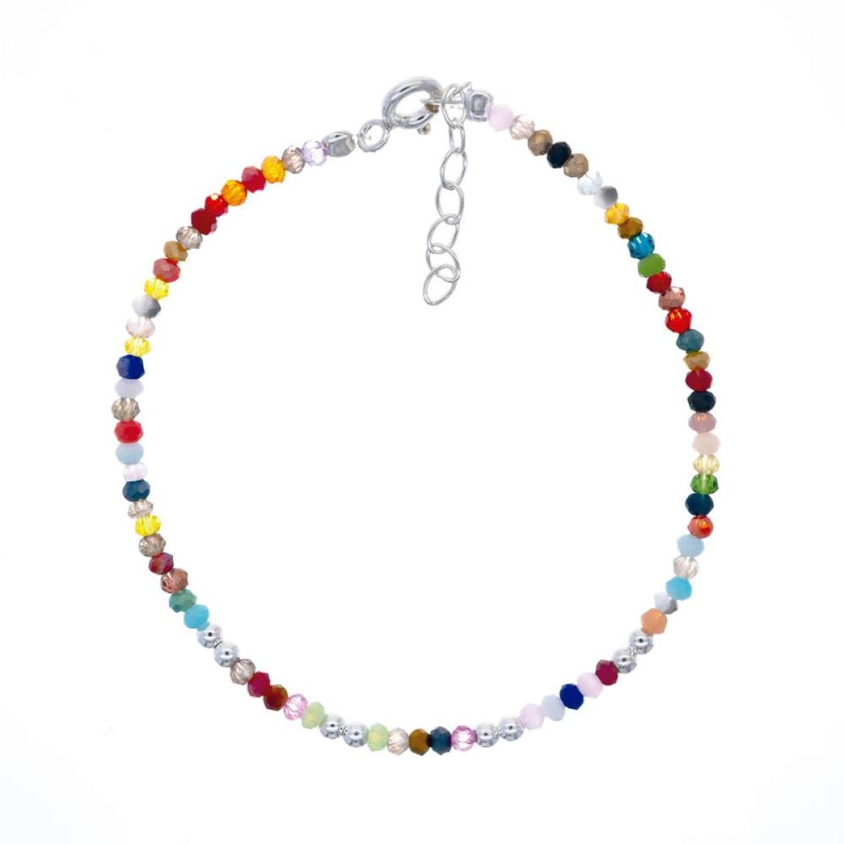 Pulsera Con Cuentas De Acrílico - Plata 925 