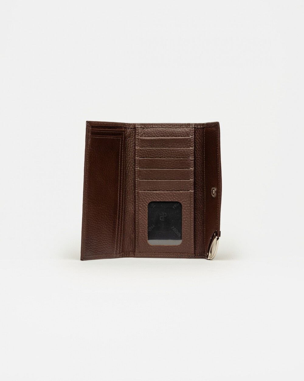 Billetera Katy En Cuero Graneado Floater Waxy Marron