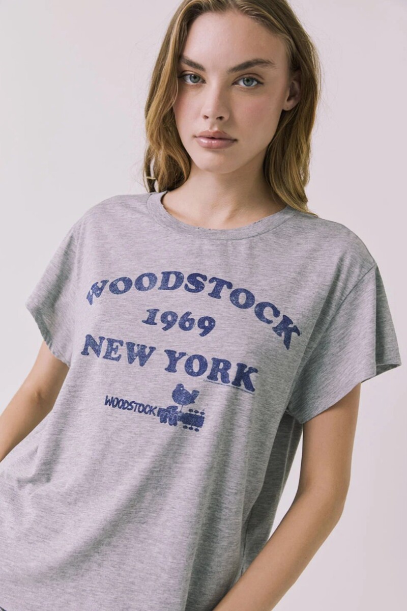 REMERA WOODSTOCK 1969 Gris