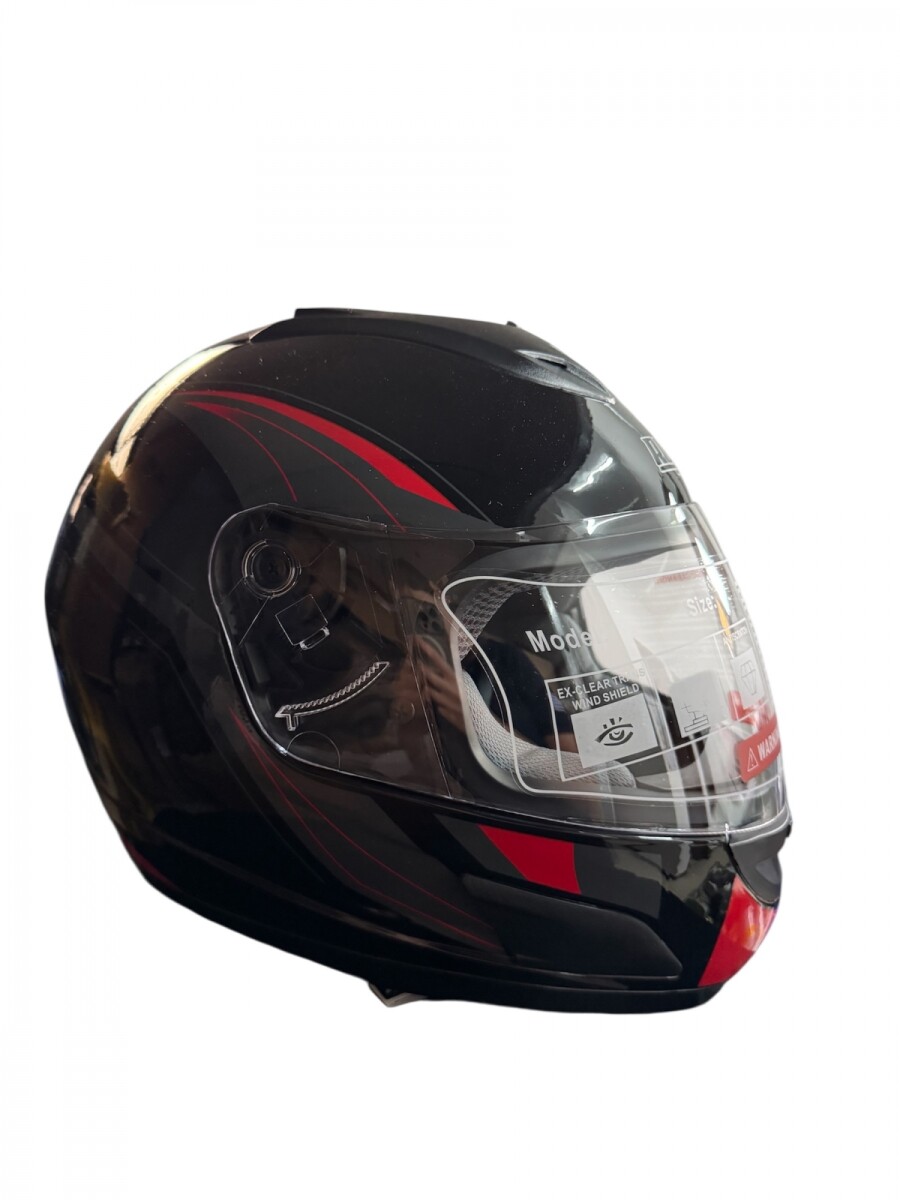 CASCO DE MOTO RUSH INTEGRAL - 626 - NEGRO/ROJO/GRIS 