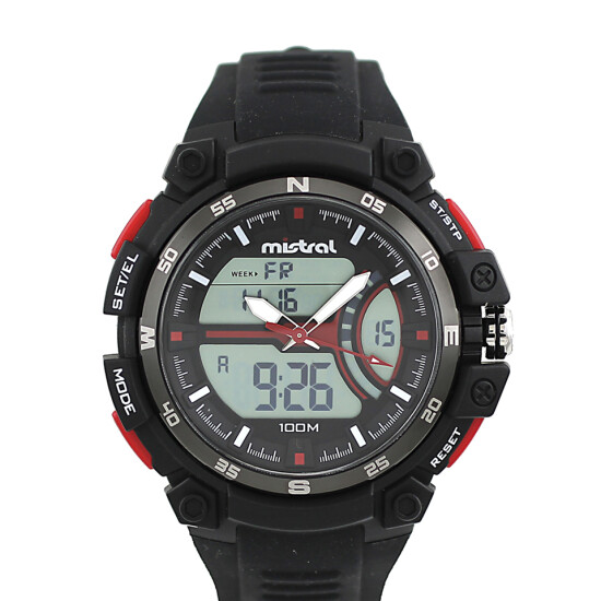 Reloj Mistral Deportivo Silicona Negro 0