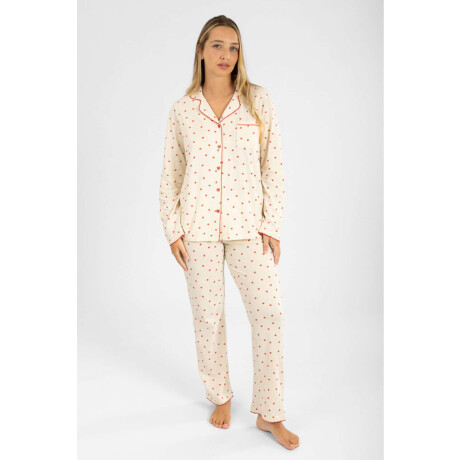 Pijama Americano Heart Marfil