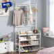 Rack Zapatera Organizador De Metal Con Tnt Y Ganchos Blanco