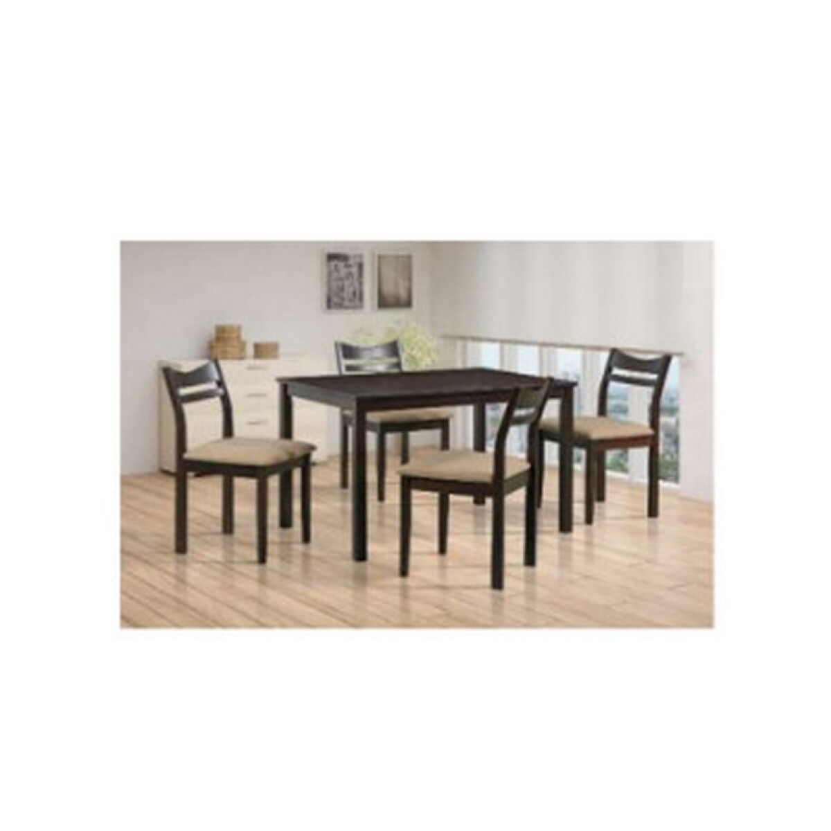 JUEGO DE COMEDOR ELDOM HINO MESA+ 4 SILLAS (PEONIA) 