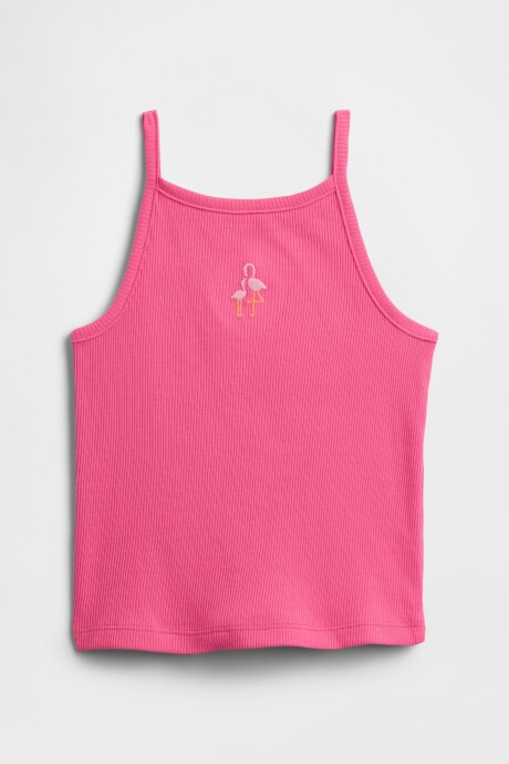 Musculosa Rib Toddler Niña Neon Pink Rose