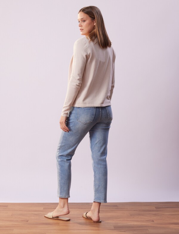 Cardigan Det Ribs BEIGE