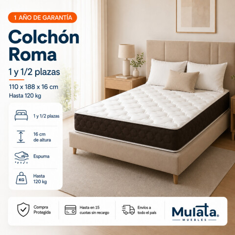 Colchón Roma 1y1/2 Plaza - 110 cm