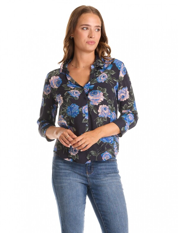 Camisa Flores MULTI/NEGRO