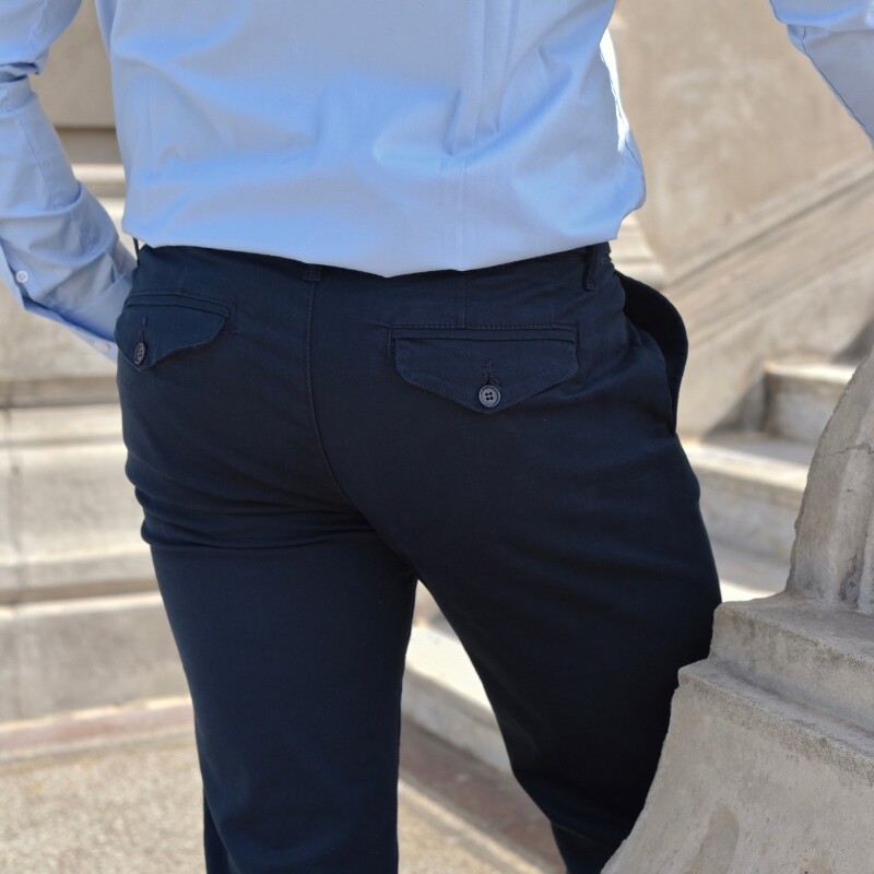 Pantalón pinzas Azul marino