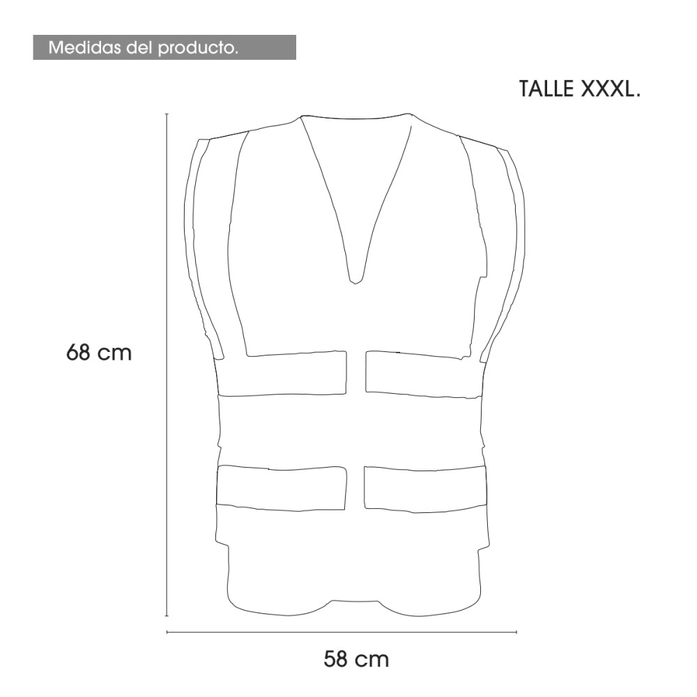 Chaleco Reflectivo Moto Reglamentario Fluo Seguridad Talle XXXL