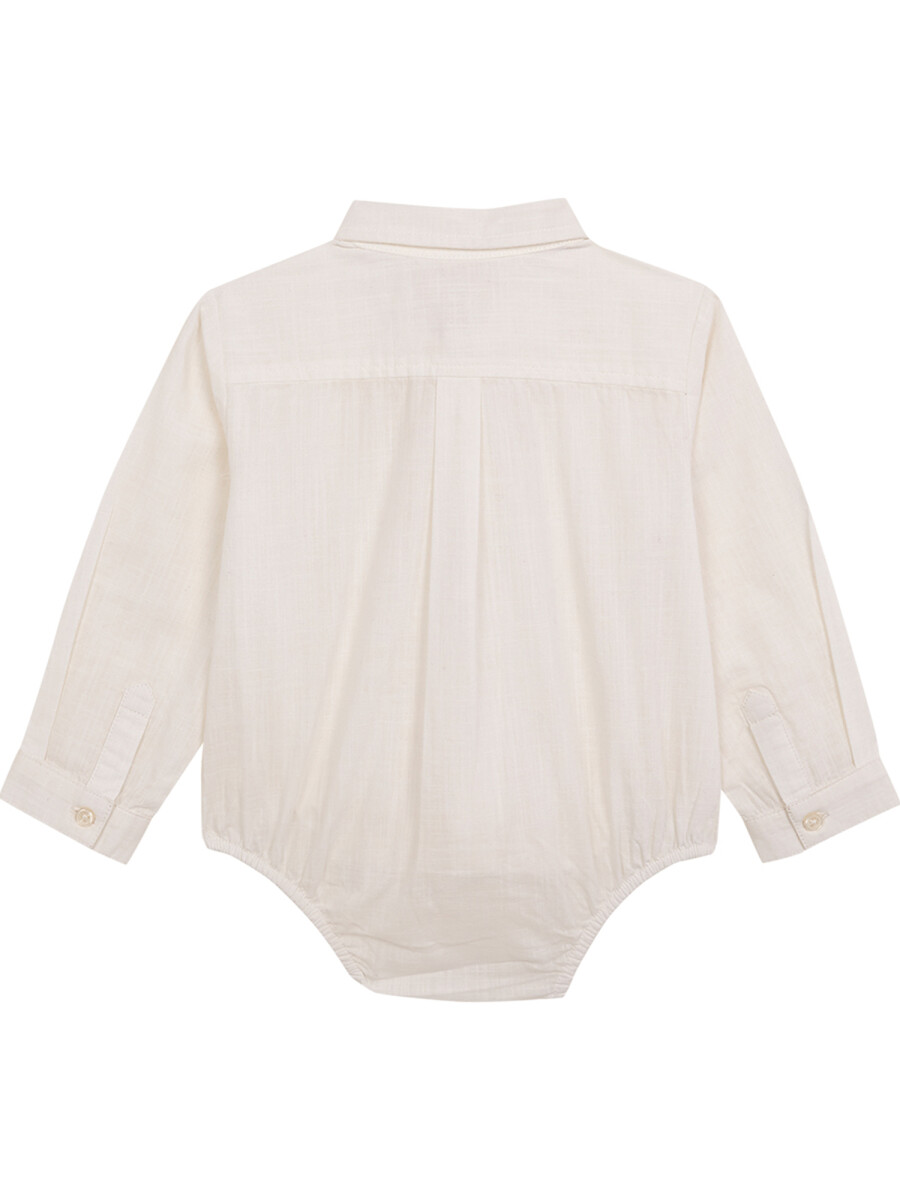 Camisa Body Cuello Peter Pan Blanco Roto