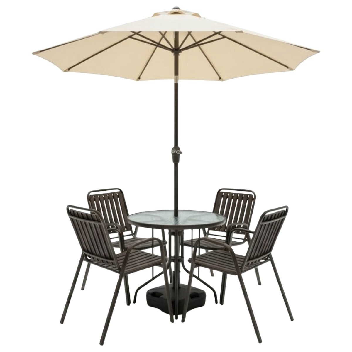 JGO JARDIN MARRON C/SOMBRILLA 6PZAS 