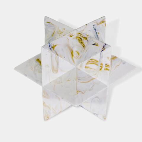 FIGURA CERAMICA ESTRELLA BLANCO COMB 15X15X15CM Unica