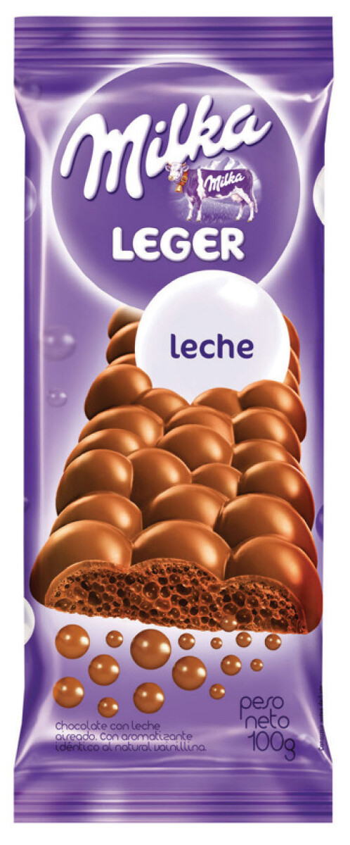 TABLETA CHOCOLATE MILKA LECHE LEGER BUBBLY 110G 