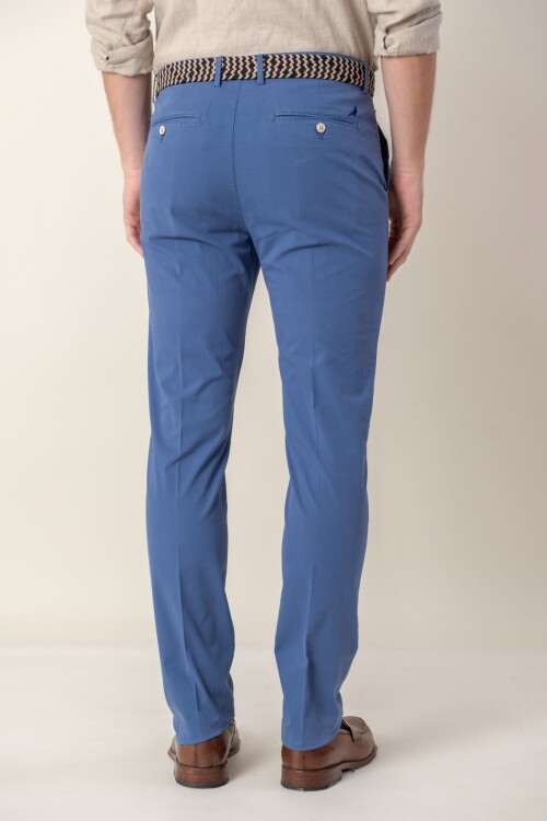 Pantalón de algodón Slim Fit Blue