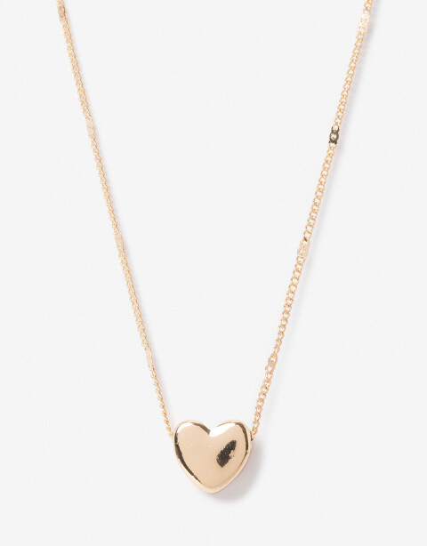 Cadena Corta con Dije Metal Cadena Con Dije Corazón - Dorado