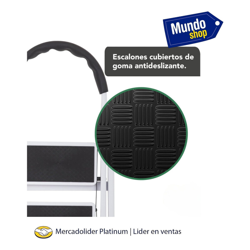 Escalera De Aluminio Tijera 2 Escalones Antideslizante Negro