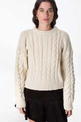 Sweater Leather Sakura Crudo