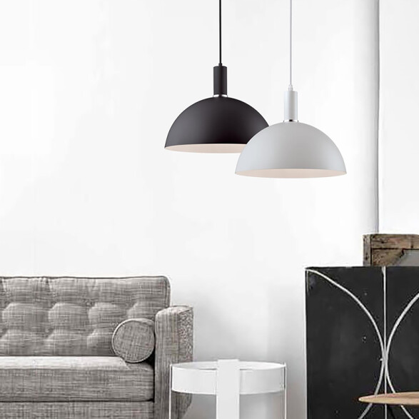 Lámpara colgante tipo campana metal blanco Ø35cm IX9002
