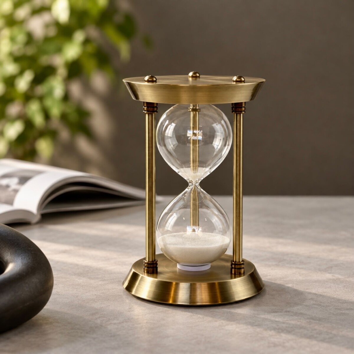 Reloj de Arena Decorativo con Soporte Dorado - 30min 