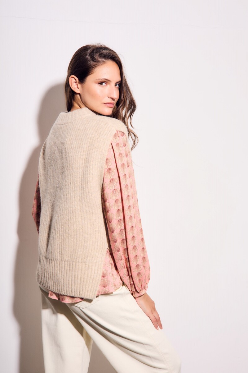Chaleco Beige Melange