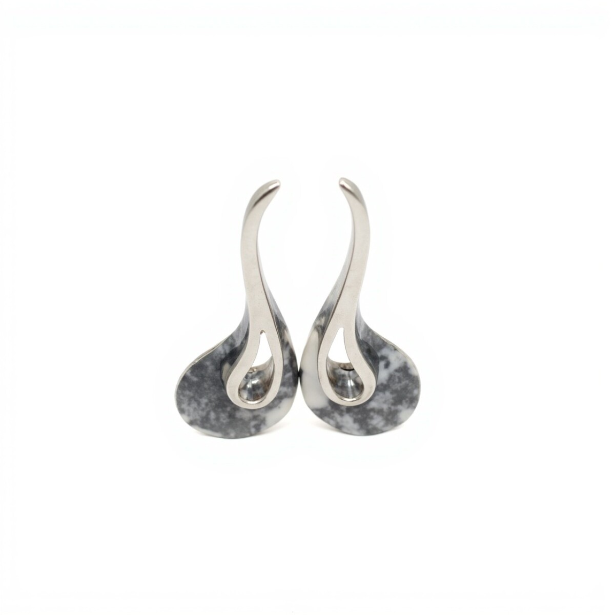 Caravanas Gota-Plata 925-Piedra Zirconia y turquesa blanca-CA3159 - conpiedra 