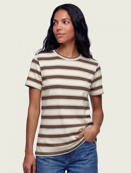 CAMISETA BÁSICA A RAYAS MULTICOLOR