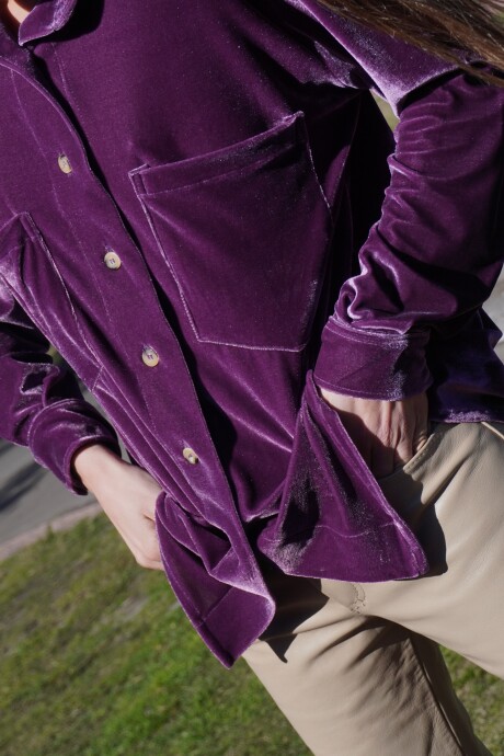 Velvet Shirt con Puño Morado