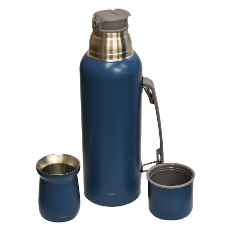 Combo Comet en Acero Inox Termo 1Lt con Manija + Mate 160Ml Azul Petróleo