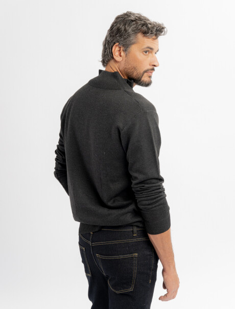 Remera medio cierre Tilo gris