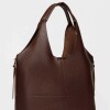 Shopper Amalfi en efecto cuero graneado Chocolate
