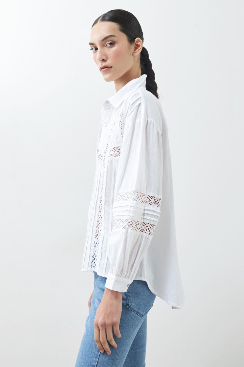 Camisa romántica blanco