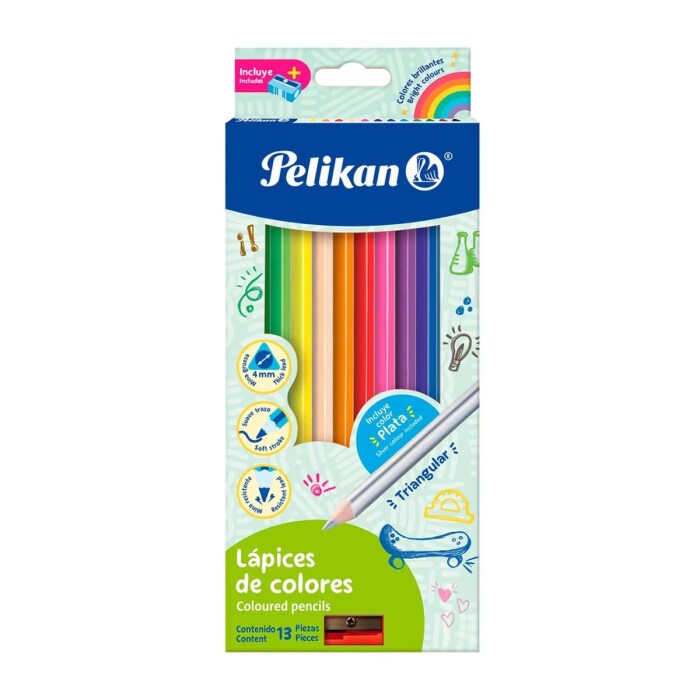 PELIKAN LAPIZ DE COLORES LARGOS (4MM)X12 única