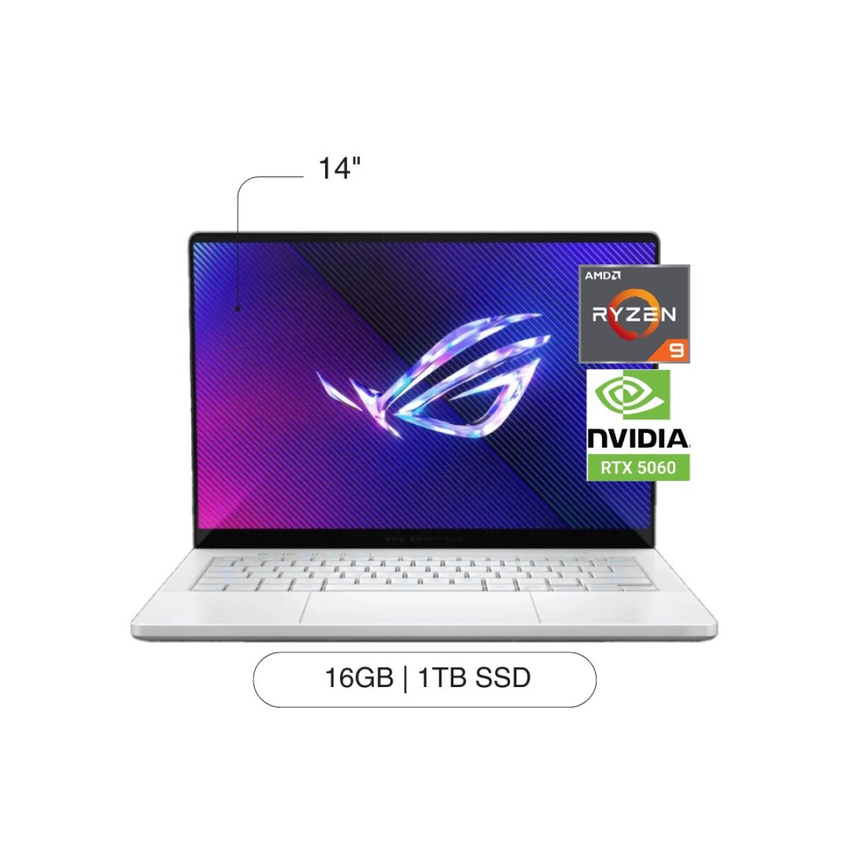 Notebook ASUS Rog Zephyrus G14 14' OLED 3K 1TB / 16GB RAM Ryzen 9 270 RTX5060 8GB 