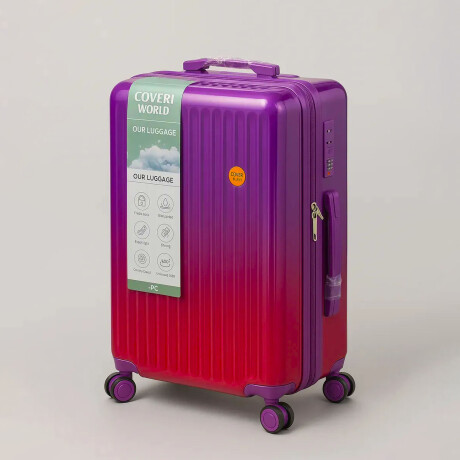 Valija Grande Rígida 4 Ruedas 360 Con Candado Tsa Purpura/rojo