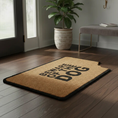 Alfombra Puerta Entrada Felpudo Coco Goma 40X60 Beware Of The Dog