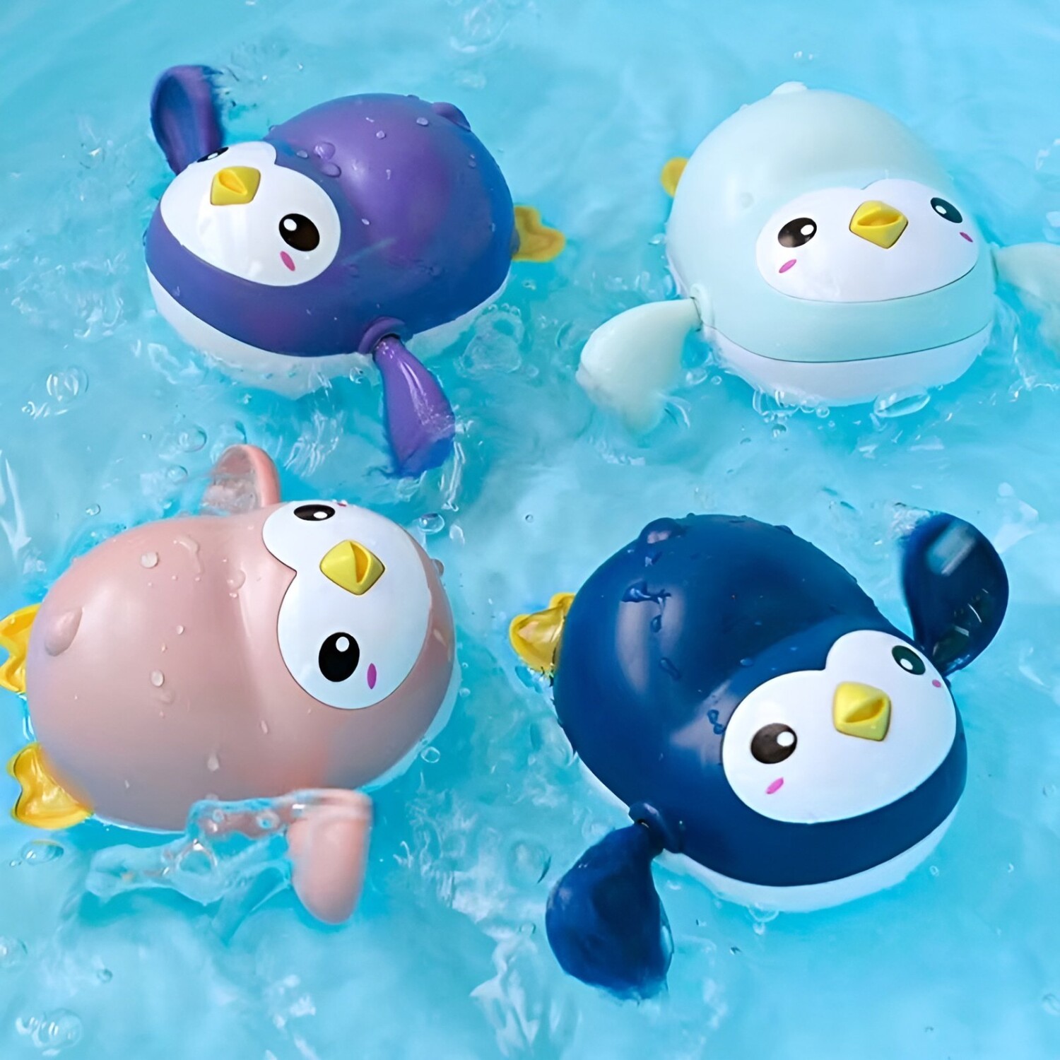 Pinguino Nadador Juguete A Cuerda Ducha Baño Niños Bebes