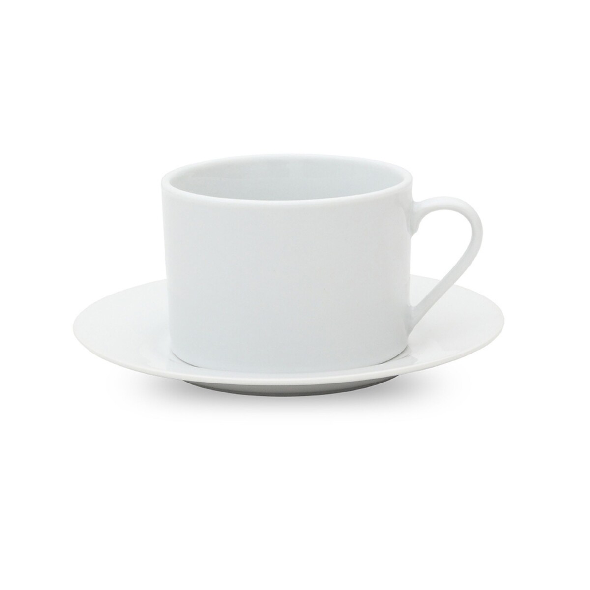 Taza de te con Plato 220ml x6 Porcelana Blanca | Selecta 