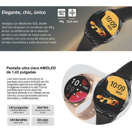 Reloj Inteligente Smartwatch Deportivo Blackview X20 Negro