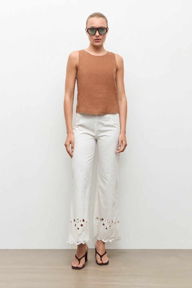 Blusa 100% Lino camel