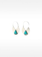 Aros De Piedra Triangular azul