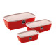 Kit x3 potes rectangulares ROJO