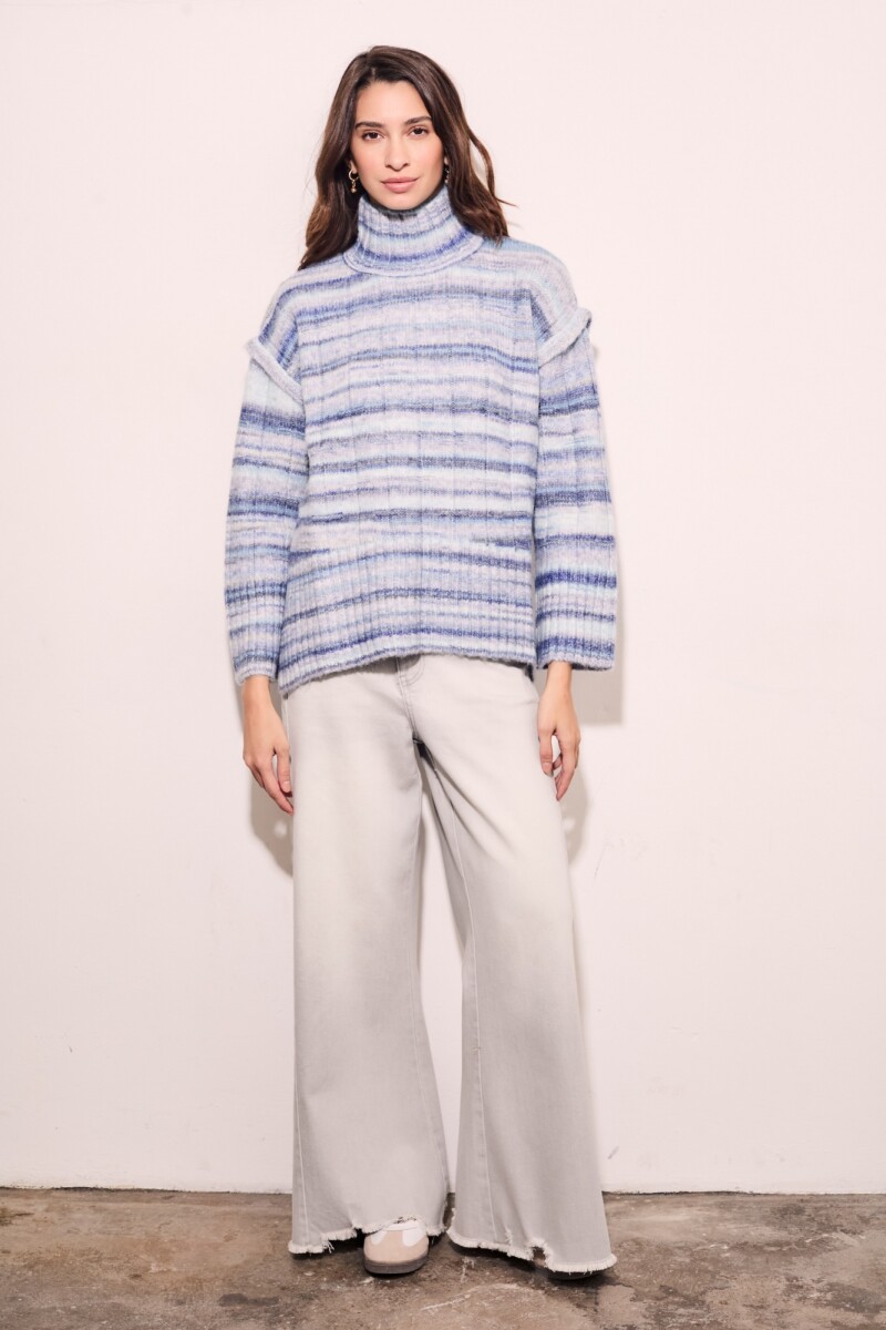 Polera Texturada Multi - Celeste 