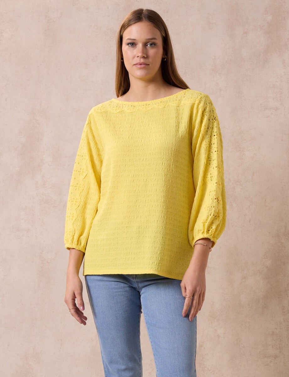 Blusa Broderie - Amarillo 